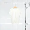 Top de malha feminino Warren Sea Dragon Luxe, mistura de lã e seda, moderno, hipoalergênico, confortável, gola redonda, manga curta