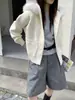 Abrigo suéter con capucha y cuello de pelo estilo coreano, nuevo modelo otoño e invierno 2026, de alta gama, holgado, casual, cárdigan de punto versátil para mujer