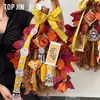 Festival de Mediados de Otoño, hermosas flores y una luna llena, nuevas decoraciones de flores secas estilo chino para la entrada, adornos de pared para el recibidor, decoraciones festivas, Bricolaje
