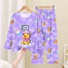 Pijama Infantil 2025 Primavera e Outono Algodão Imitado Manga Longa Conjunto de Roupa de Casa Novo para Meninos e Adolescentes Estudantes
