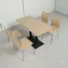 Mesas y Sillas para Comedor de Cafetería Escolar para Estudiantes, Sillas de Madera Curvada de Acero Inoxidable, Mesas y Sillas para Restaurante, Sillas para Comedor de Personal de Fábrica de Empresa