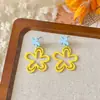 Aretes Color Rosa Dopamina para Mujer, Diseño de Nicho, Lujo Ligero, Sensación de Alta Gama, Estilo Vacaciones en la Costa, Aretes de Flor