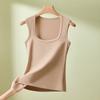 Camisola de Algodón de Verano para Mujer para Exterior y para Capas, Nuevo Estilo 2025, Espalda Hermosa, Top sin Mangas con Tirantes Anchos y Escote Cuadrado