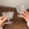 Bol de Cristal Repujado Retro de Girasol Estilo Ins para el Hogar, Bol para Helado, Yogur, Avena, Postre de Desayuno