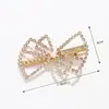 Aleación Chapada en Oro de Lujo Ligero con Diamantes y Perlas, Pinza de Pato Multiforme, Pinza para Flequillo Lateral de Lazo, Accesorio Retro para el Cabello para Niñas