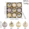 Novos Pendentes de Janela de Bolas de Natal Pintadas Presentes de Feriado Bolas para Pendurar na Árvore de Natal Bola Multicor Galvanizada Transfronteiriça Caixa de Presente