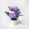 Flores Artificiales para Exportación: 3 Girasoles en una Maceta, Decoración para el Hogar para la Sala de Estar, Adorno de Planta Verde, Arreglo para Salón de Bodas, Bonsái de Flores Artificiales