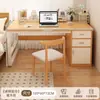 Escritorio retráctil estilo crema para computadora de escritorio con cajones mesa de estudio para estudiantes mesa de escritura escritorio de dormitorio oficina uso doméstico