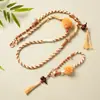 Cadena Original Nueva para Teléfono Móvil Estilo Chino de los Cinco Elementos con Borla de Calabaza de Sándalo Morado, Regalo Cultural y Creativo, Correa de Teléfono Móvil Tejida a Mano, En Stock