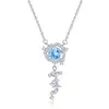 Piedra de Cristal Natural Nunca se Desvanece Collar con Diseño de Rosa Collar de Plata S925 Colgante de Piedra Preciosa de Corte Floral de Alta Gama