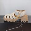 Sandalias Baotou para Mujer Verano 2022 Nuevos Zapatos Jaula de Cerdo Huecos Plataforma Suela Gruesa Romanos Tejidos Talla 4142