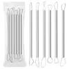 Conjunto de 6 Peças de Raspador de Aço Inoxidável, Faca para Escultura em Argila, Ferramenta de Acabamento Manual para Argila de Óleo, Argila Suave, Argila para Escultura, Ferramenta de Desenho de Duas Pontas