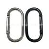 Mosquetón de aleación de aluminio de 6 pistas Clip para auriculares Colgador de mochila para exteriores Llavero portátil con forma ovalada con anillo