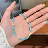 Nuevo y Moderno, Sencillo y de Alta Gama, Collar de Perlas de Agua Dulce y Turquesas con Cuentas, Nicho de Lujo Ligero, Cadena Versátil para Apilar en la Clavícula