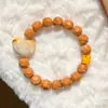 Pulseira de Noz Esculpida com Cabeça de Cordeiro Fofa, Cabeça de Macaco, Círculo Único para Homens e Mulheres, Pulseira de Brinquedo, Contas Budistas Atacado