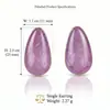 Pendientes Colgantes Ovalados de Acero Inoxidable con Forma de Gota de Agua Esmaltada Estilo Geométrico Multicolores Moda Versátiles Adornos para la Oreja
