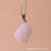 Pingente de pedra de cura irregular europeu e americano pedra preciosa natural quartzo charme colar feminino colar ajustável