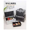 Caja de Herramientas de Belleza y Reparación Mueble Multifuncional con Cerradura Aleación de Aluminio Portátil Caja de Almacenamiento Segura Tamaño Grande Multicapa