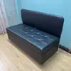 Taburete Sofá Almacenamiento Simple de Cuero con Respaldo, Taburete de Almacenamiento para Dormitorio, Apartamento Pequeño, Taburete Sofá para Salón de Belleza, Se Puede Usar como Taburete para Cambiarse los Zapatos