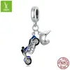 Pingente de moto esportiva Ziyun original de prata acessórios europeus e americanos s925 prata esterlina com contas SCC2364