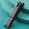 Cortador de Unhas Preto de Aço Inoxidável Tesoura de Unha Ferramentas de Manicure Tesoura de Unha Anti-Salpico Boca Reta Cortador de Unha Inclinado