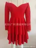 Novo Vestido Feminino Europeu e Americano Transfronteiriço Ombro a Ombro Sexy Elegante Decote em V Profundo Manga Longa Vestido Princesa Vestido de Festa