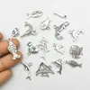 Elementos de Vida Marina Joyería DIY Aleación Galvanizada Delfín Varios Peces Pequeños Colgantes Pendientes Collar Materiales Accesorios