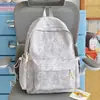 Mochila Fresca Azul Gelo Texturizada Estilo Sal Grosso com uma Suave Vibração de Verão, Mochila de Viagem Exclusiva para Meninas Doces