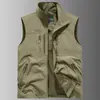 Chaleco de hombre multibolsillos, ligero, moderno, transpirable, nueva chaqueta chaleco para senderismo al aire libre para primavera y otoño, modelo de comercio electrónico transfronterizo