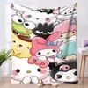 Manta de Franela Familiar Sanrio de Dibujos Animados Lindos Kuromi Melody Perro Canela Manta para Sofá Infantil