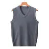 Comércio Exterior Inverno Novidades Cardigan Colete Gola V Suéter de Lã Masculino Cor Sólida Versátil Tricô Gola V Xale