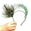 Tocados de Plumas de Pavo Real Estilo Retro Europeo y Americano, Accesorios para el Cabello de Fiesta de Halloween, Tocados para Actuaciones en Escenario, Suministro Transfronterizo