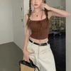 Camisola Sexy con Cordón Estilo Dulce Picante Tailandés para Mujer Verano Expuesto el Ombligo Ajustada Ajustada Top Corto para Vestir por Encima