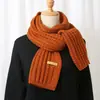 Cachecol de Tricô Liso Estilo Coreano para Outono e Inverno Feminino, Quente e Fofo para Estudantes, Versátil para Casais, Popular entre Homens
