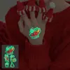 Pegatina de Tatuaje Luminoso de Dibujos Animados Navideños Papá Noel Árbol de Navidad Corona Duradero Impermeable y Resistente al Sudor Maquillaje para Cara y Manos