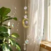 Suministro directo transfronterizo de adornos para atrapar la luz de luna y estrellas de la serie oro y plata, decoraciones de jardín, colgantes de cristal y atrapasoles