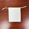 Fornecido diretamente pelo fabricante, sacos de lona de algodão puro com cordão para armazenamento de joias, sacos de embalagem para presente com cordão, sacos de joias de algodão e linho