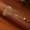 Nova moda joias cravejadas de diamantes, pulseira e anel de corrente integrada de luxo leve europeu e americano, corrente de pulso de estilo de luxo leve requintado