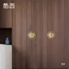 Manija de Puerta de Mueble, Estilo Chino Nuevo, Manija Sólida de Lujo para Armario de Ropa, Placa Redonda Amarilla con Patrón de Nube, Manija Redonda de Doble Apertura Dragón y Fénix