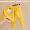 Conjunto de Ropa Interior Térmica para Niños con Forro Polar y Terciopelo Alemán Espesado Ropa de Casa Ropa de Otoño para Bebé y Pantalones Pijamas para Niños y Niñas