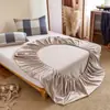 2026 Nuevo Algodón Puro Hilo Teñido Algodón Lavado Artículo Individual Sábana Ajustable Sábana Ajustable Individual Funda de Almohada Juego de Tres Piezas