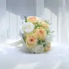 264 Ramo de Novia Estilo Europeo Rosas Pequeñas Fotografía de Boda Boda Artificial Ramo de Boda Estilo Coreano Decoración Flores Falsas