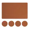 Padrão de Patchwork Personalizado Jogo de Mesa Guardanapo de Mesa Couro PVC Xícara de Chá Impermeável à Prova de Óleo Couro de Vaca Restaurante Ocidental Tapete de Isolamento Térmico Drenagem de Água