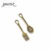 YuenZ vintage diy acessórios de joalheria colher e garfo pingente de liga comércio exterior quente J103