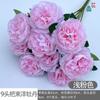 9 Manija de cabeza viga peonía extranjera rosa brasileña nueva pastoral boda belleza flor de seda base salón de bodas coreano flor artificial