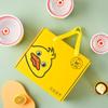 Pato Amarillo Pequeño de Dibujos Animados Cerámica Recipiente para Conservar Frescura Caja de Regalo de Tres Piezas Lonchera Venta al por Mayor Regalo de Apertura Recuerdo Logo Personalizado