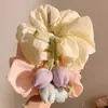 Scrunchie Floral Fresco Estilo Coreano para Mulheres, Elástico para Coque, Acessório de Cabelo Tridimensional, Prendedor de Rabo de Cavalo, Adorno de Cabelo