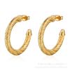 Moda Europeia e Americana Brincos de Aço Titânio de Alta Qualidade Luxo Acessível Estilo Ins Feminino Aço Inoxidável Brincos Assimétricos de Ouro 18K