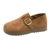 Mocasines sin cordones para mujer, zapatos perezosos de cobertura total, zapatos retro de suela blanda de caña baja, otoño, suela gruesa, 2026, marrones, punta redonda