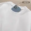 Camiseta de Algodón Puro de Peso Pesado para Hombre, Estilo Básico Holgado de Verano, Camiseta Interior Negra y Blanca de Media Manga con Cuello Redondo, Personalizable con Logo